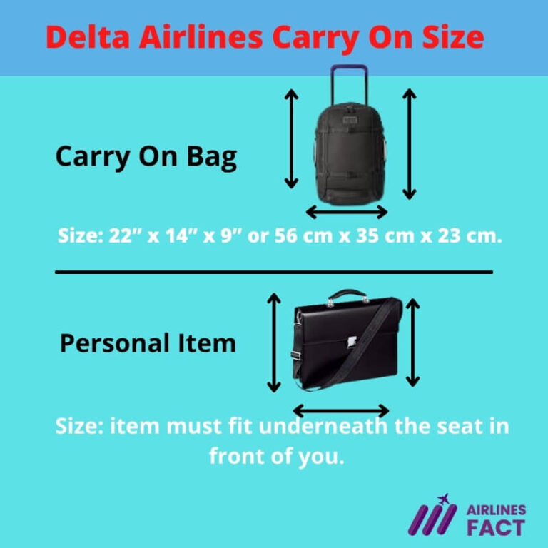 Delta Airlines Carry On Size, Personal Item Size, Weight, Fees, Limits