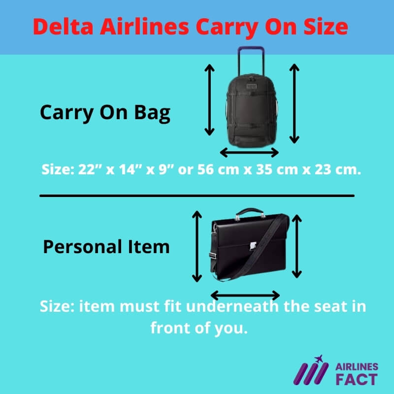 Delta Airlines carry on personal item size HD image